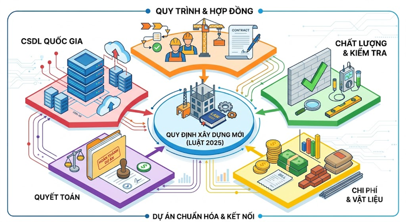Quy định xây dựng mới năm 2026 và dữ liệu quản lý dự án