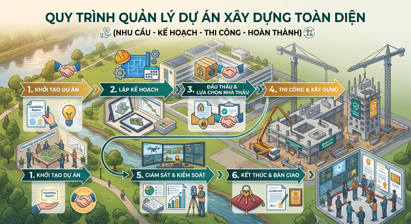 Quy trình quản lí dự án xây dựng