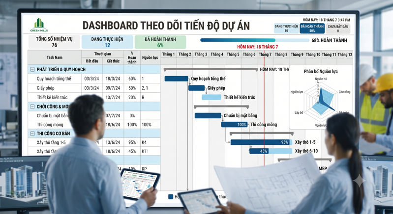 Phần mềm kiểm soát công việc và tiến độ dự án xây dựng