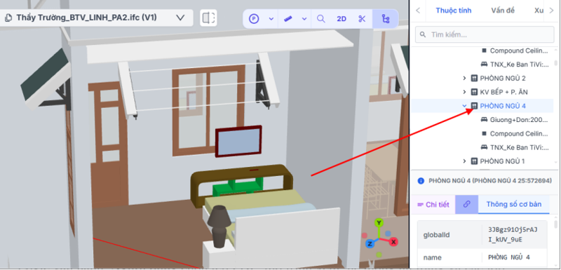 Mở tệp 4.3 dưới dạng cây thư mục để kiểm tra thông số