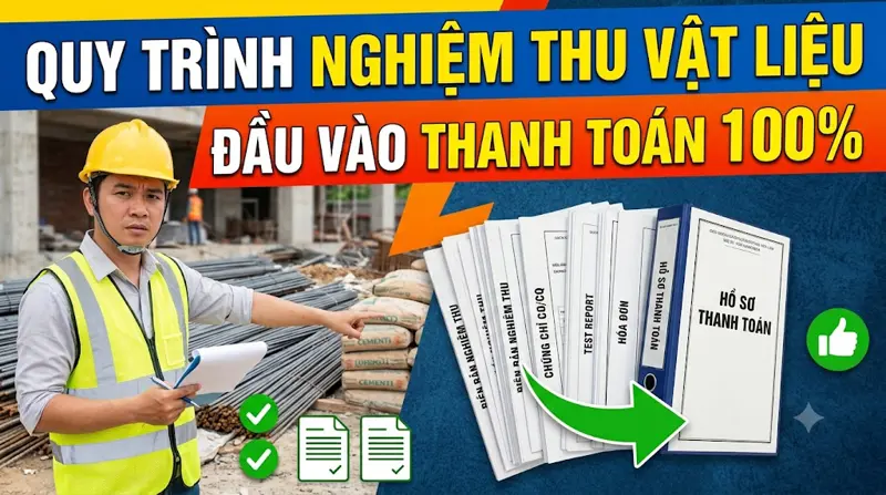 Quy trình nghiệm thu vật liệu đầu vào phục vụ thanh toán xây dựng