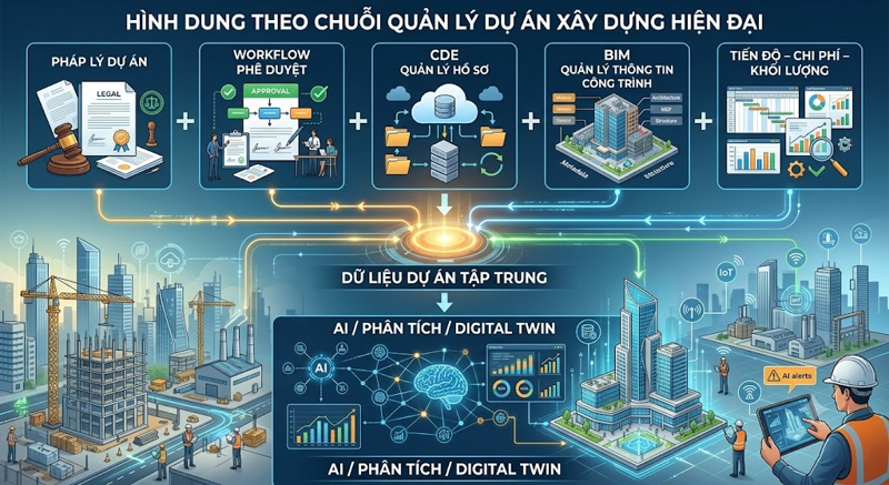 BIM, CDE, AI và Digital Twin liên quan gì đến quản lý BCNCKT?