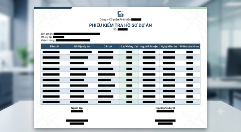 Ảnh minh họa phiếu kiểm tra điều kiện giúp tránh chọn sai loại hồ sơ dự án
