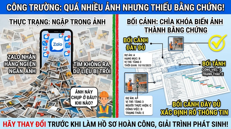 Công trường có rất nhiều ảnh nhưng lại thiếu bằng chứng