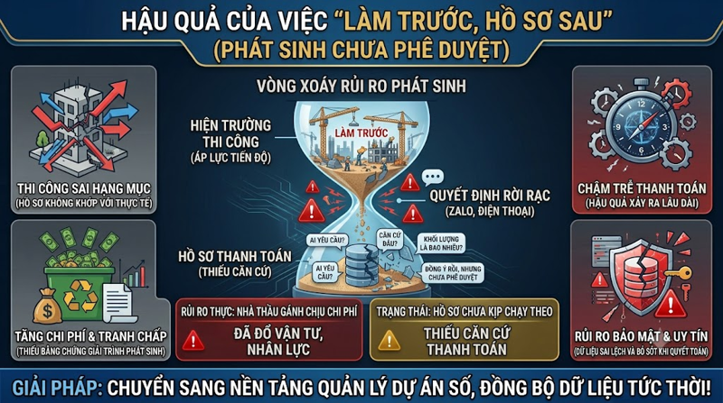 Phát sinh được làm trước nhưng hồ sơ lại chạy theo sau