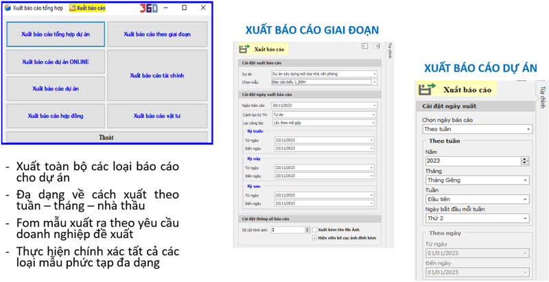 Xuất báo cáo dự án