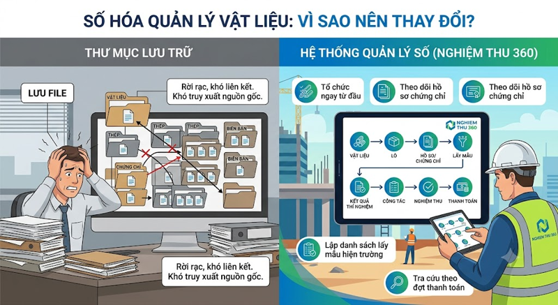 Có nên cuối công trình mới làm hồ sơ nghiệm thu vật liệu không?