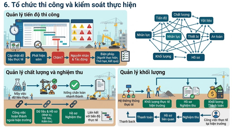 6. Tổ chức thi công và kiểm soát thực hiện

