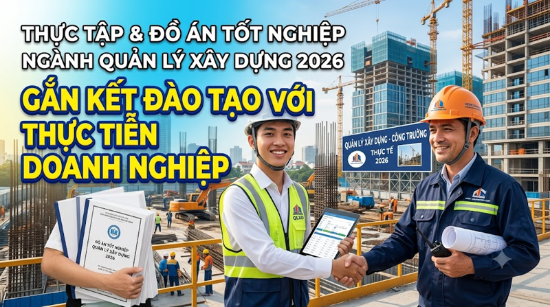 Thực tập & đồ án tốt nghiệp ngành Quản lý xây dựng 2026: Gắn kết đào tạo với thực tiễn doanh nghiệp