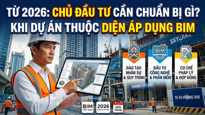 TỪ 2026, CHỦ ĐẦU TƯ PHẢI CHUẨN BỊ GÌ KHI DỰ ÁN THUỘC DIỆN ÁP DỤNG BIM?
