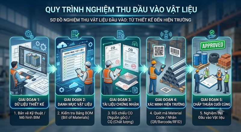 Quy trình kiểm tra thông tin vật liệu trong BIM