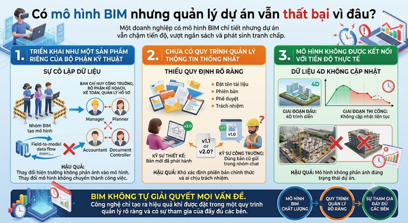 Có mô hình BIM nhưng quản lý dự án vẫn thất bại vì đâu?