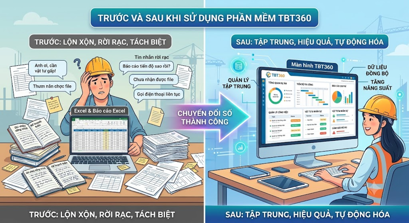 Trước và sau khi dùng phần mềm TBT360