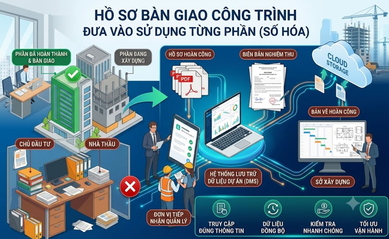  Hồ sơ bàn giao công trình đưa vào sử dụng từng phần