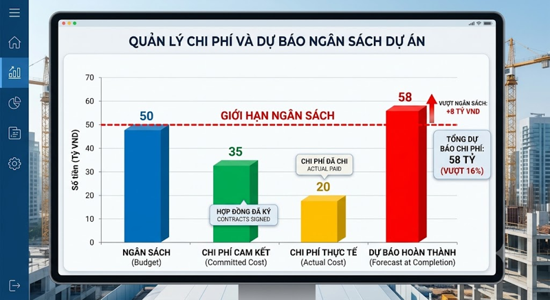 Dashboard quản lý chi phí và dự báo ngân sách dự án xây dựng 

