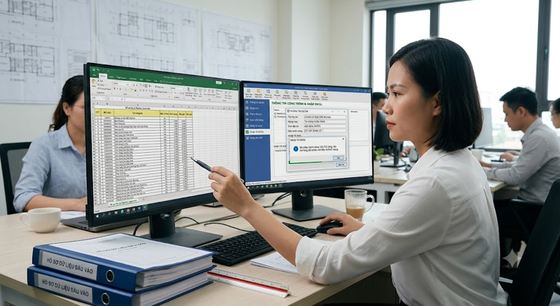 Nhập thông tin công trình và chuẩn bị dữ liệu đầu vào