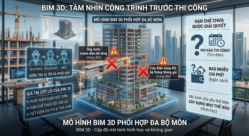 BIM 3D giúp nhìn thấy công trình trước khi thi công