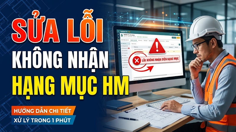 Sửa lỗi không nhận hạng mục HM trong Nghiệm thu xây dựng 360