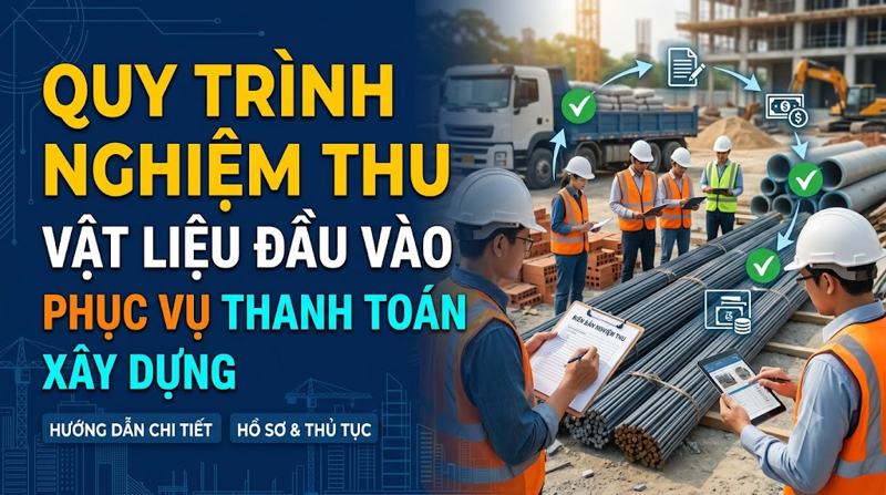 Quy trình nghiệm thu vật liệu đầu vào phục vụ thanh toán