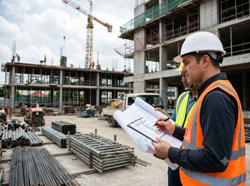Quản lý tiến độ xây dựng và kiểm soát thi công tại công trường.